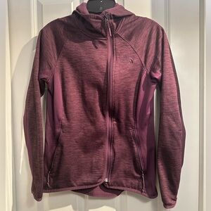 The North Face women’s asymmetrical zipup fleece hooded jacket, women’s small